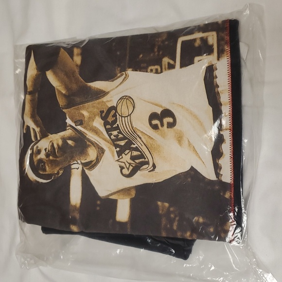 MITCHELL & NESS NBA premium vintage Allen iverson tee Black 2XL - Picture 10 of 16